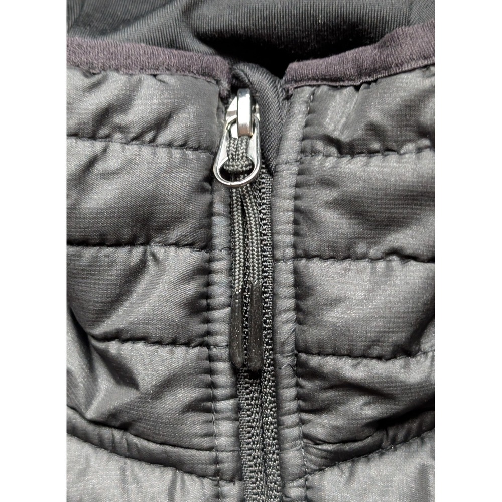 H&M Sport Quilted Hooded Jacket S Black Athletic Zip Up Thumbholes Activewear - Picture 6 of 13